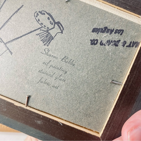 Miniature Vintage Still Life Oil Painting Board Basket Knitting Yarn and Needles - Picture 12 of 13